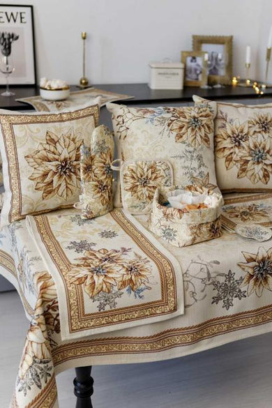 Подушка декоративна новорічна Квітка в рамці ПРОВАНС, 45х45см 036964