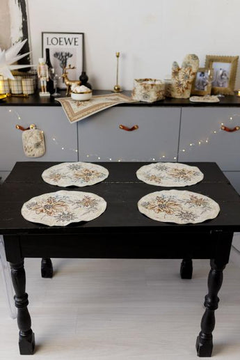 Новорічна кругла серветка Золоте свято ПРОВАНС, D35см 036313