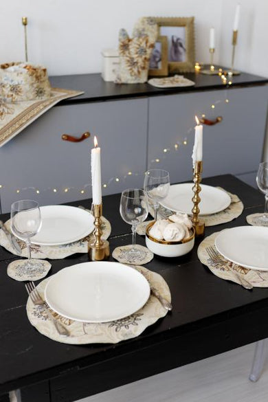 Новорічна кругла серветка Золоте свято ПРОВАНС, D35см 036313