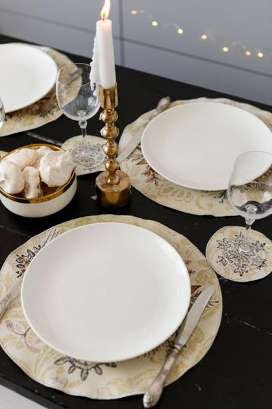 Новорічна кругла серветка Золоте свято ПРОВАНС, D35см 036313