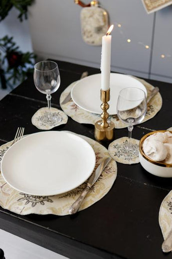 Новорічна кругла серветка Золоте свято ПРОВАНС, D35см 036313