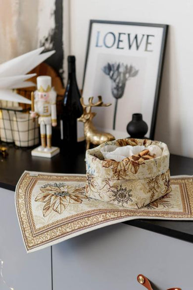 Новорічний кошик універсальний Золоте свято ПРОВАНС, 14х16х15см 037835