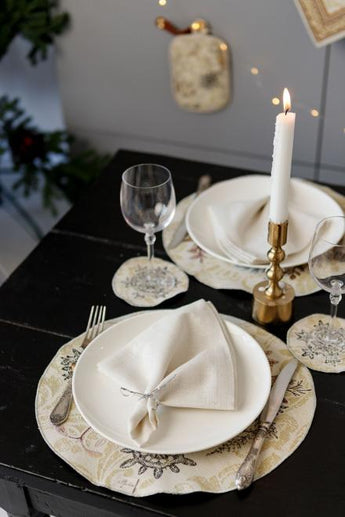 Новорічна кругла серветка Золоте свято ПРОВАНС, D35см 036313