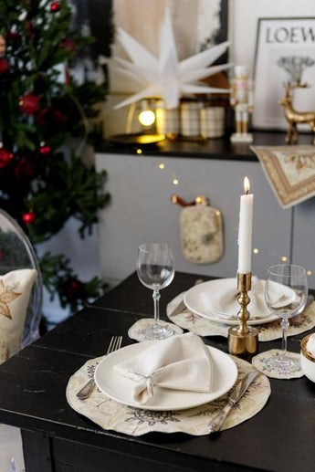 Новорічна кругла серветка Золоте свято ПРОВАНС, D35см 036313