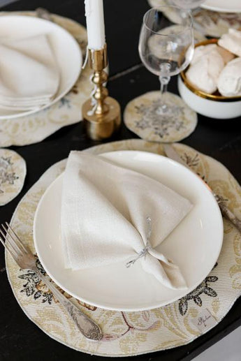 Новорічна кругла серветка Золоте свято ПРОВАНС, D35см 036313