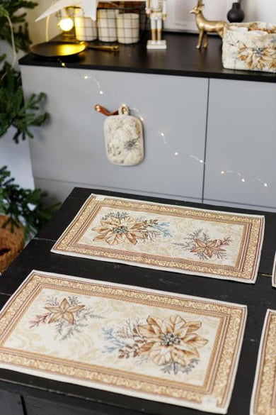 Новорічна гобеленова серветка Золоте свято ПРОВАНС, 30х50см 036311