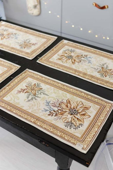 Новорічна гобеленова серветка Золоте свято ПРОВАНС, 30х50см 036311