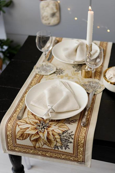 Ранер гобеленовий новорічний Золоте свято ПРОВАНС, 35х100см 036309