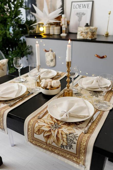 Ранер гобеленовий новорічний Золоте свято ПРОВАНС, 40х140см 036307