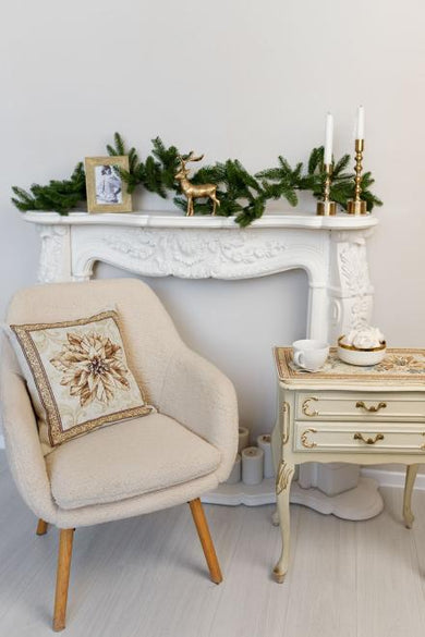 Подушка декоративна новорічна Квітка в рамці ПРОВАНС, 45х45см 036964