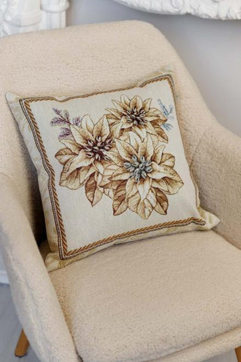 Наволочка гобеленова новорічна Три квітки ПРОВАНС, 45х45см 036960