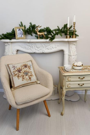 Подушка декоративна новорічна Три квітки ПРОВАНС, 45х45см 036966