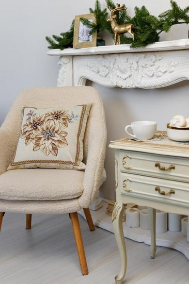 Подушка декоративна новорічна Три квітки ПРОВАНС, 45х45см 036966