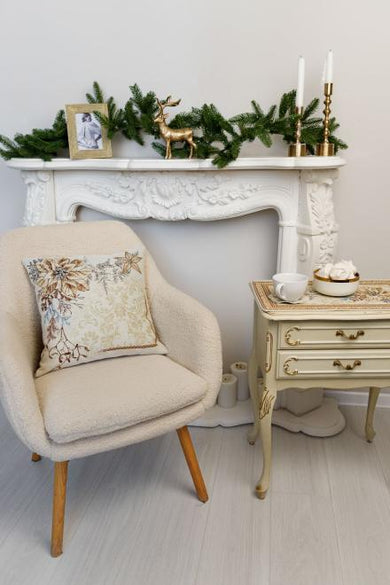 Подушка декоративна гобеленова новорічна Квітка ПРОВАНС, 45х45см 036968