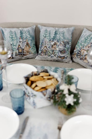 Наволочка гобеленова новорічна Казкові гноми Шпаківня ПРОВАНС, 45х45см 038485