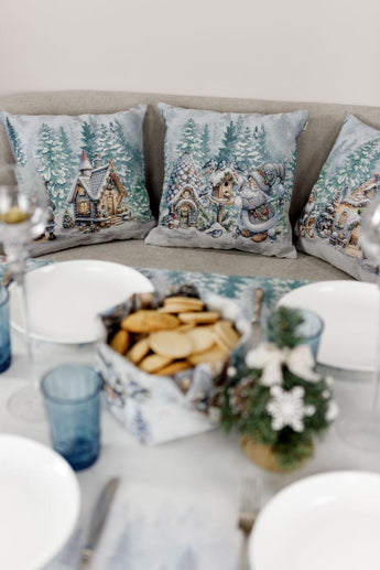 Подушка гобеленова новорічна Казкові гноми Салазки ПРОВАНС, 45х45см 038475