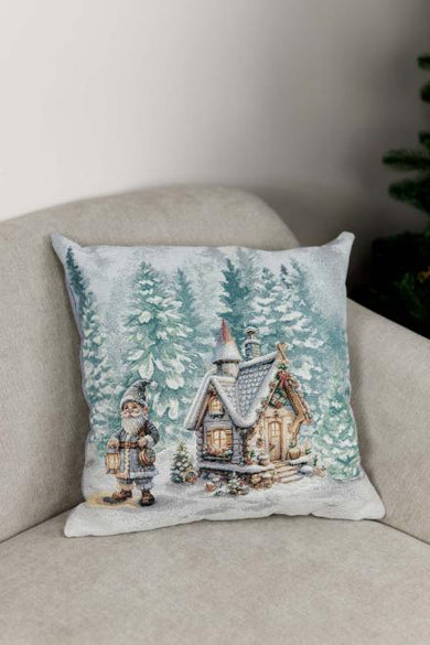 Наволочка гобеленова новорічна Казкові гноми Будиночок ПРОВАНС, 45х45см 038483