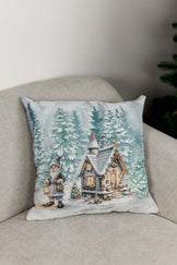Подушка гобеленова новорічна Казкові гноми Будиночок ПРОВАНС, 45х45см 038477