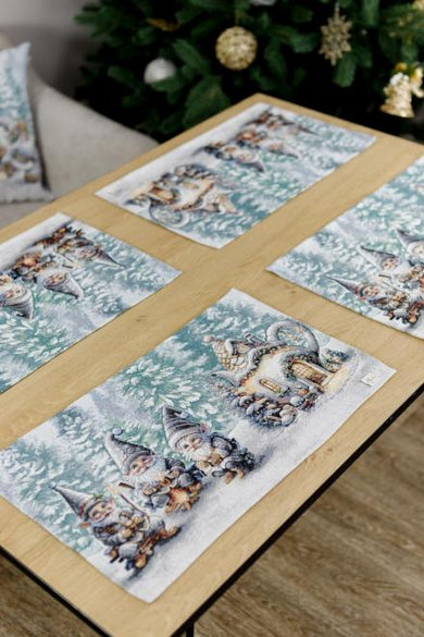 Новорічна гобеленова серветка Казкові гноми ПРОВАНС, 30х50см 038427