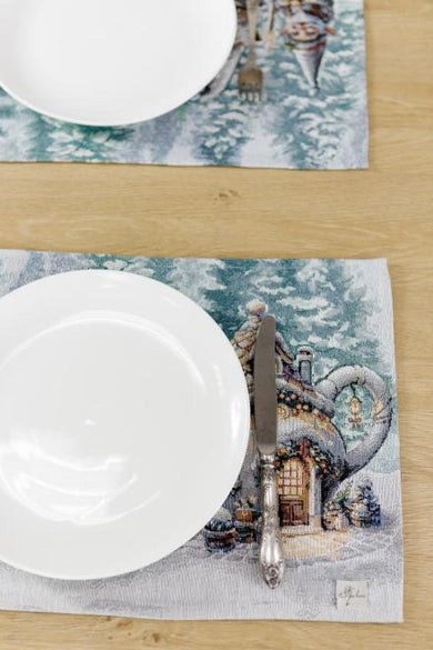 Новорічна гобеленова серветка Казкові гноми ПРОВАНС, 30х50см 038427