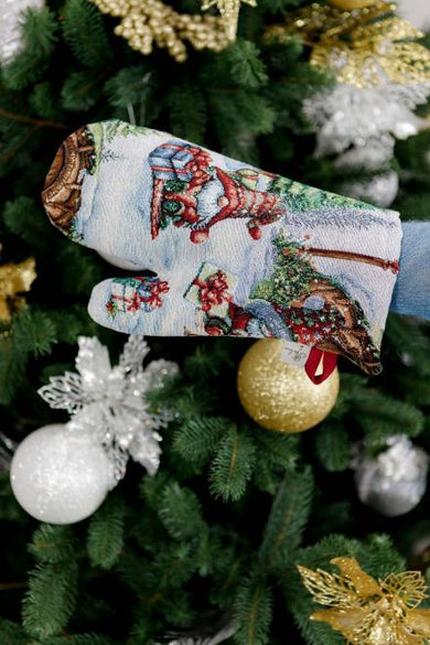 Новорічна гобеленова рукавичка Різдвяне багаття ПРОВАНС, 32х15см 038402
