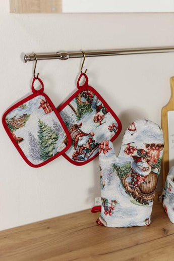 Новорічна гобеленова рукавичка Різдвяне багаття ПРОВАНС, 32х15см 038402