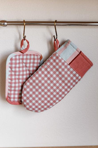 Набір рукавиця та прихватка Коралова клітинка ПРОВАНС, 29х15см 035661