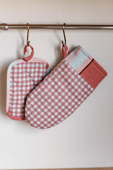 Набір рукавиця та прихватка Коралова клітинка ПРОВАНС, 29х15см 035661