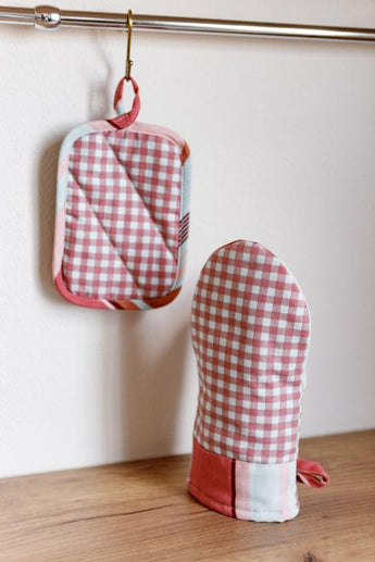 Набір рукавиця та прихватка Коралова клітинка ПРОВАНС, 29х15см 035661