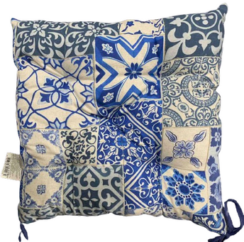 Подушка на стілець Фреска синя ПРОВАНС, 40х40см 028337