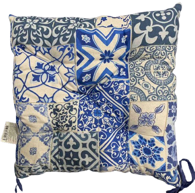 Подушка на стілець Фреска синя ПРОВАНС, 40х40см 028337