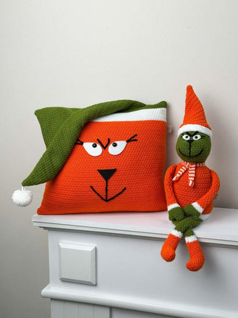 Декоративна в'язана наволочка Помаранчевий Бука ПРОВАНС, 45х45см 042942