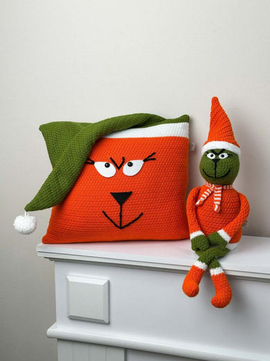 Декоративна в'язана наволочка Помаранчевий Бука ПРОВАНС, 45х45см 042942