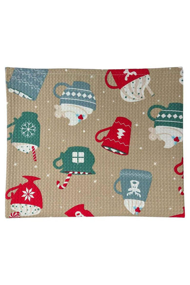 Новорічний вафельний рушник Різдвяні чашки ПРОВАНС, 45х60 см 043006