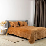 Покривало ТЕП "VELOUR" 150*210 см кавовий/ромб круглий
