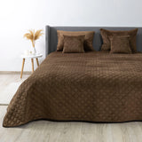 Покривало ТЕП "VELOUR" 220*240 см Коричневий/Ромб круглий