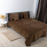 Покривало ТЕП "VELOUR" 220*240 см Коричневий/Ромб круглий