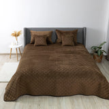 Покривало ТЕП "VELOUR" 220*240 см Коричневий/Ромб круглий