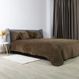 Покривало ТЕП "VELOUR" 150*210 см коричневе/ромб круглий