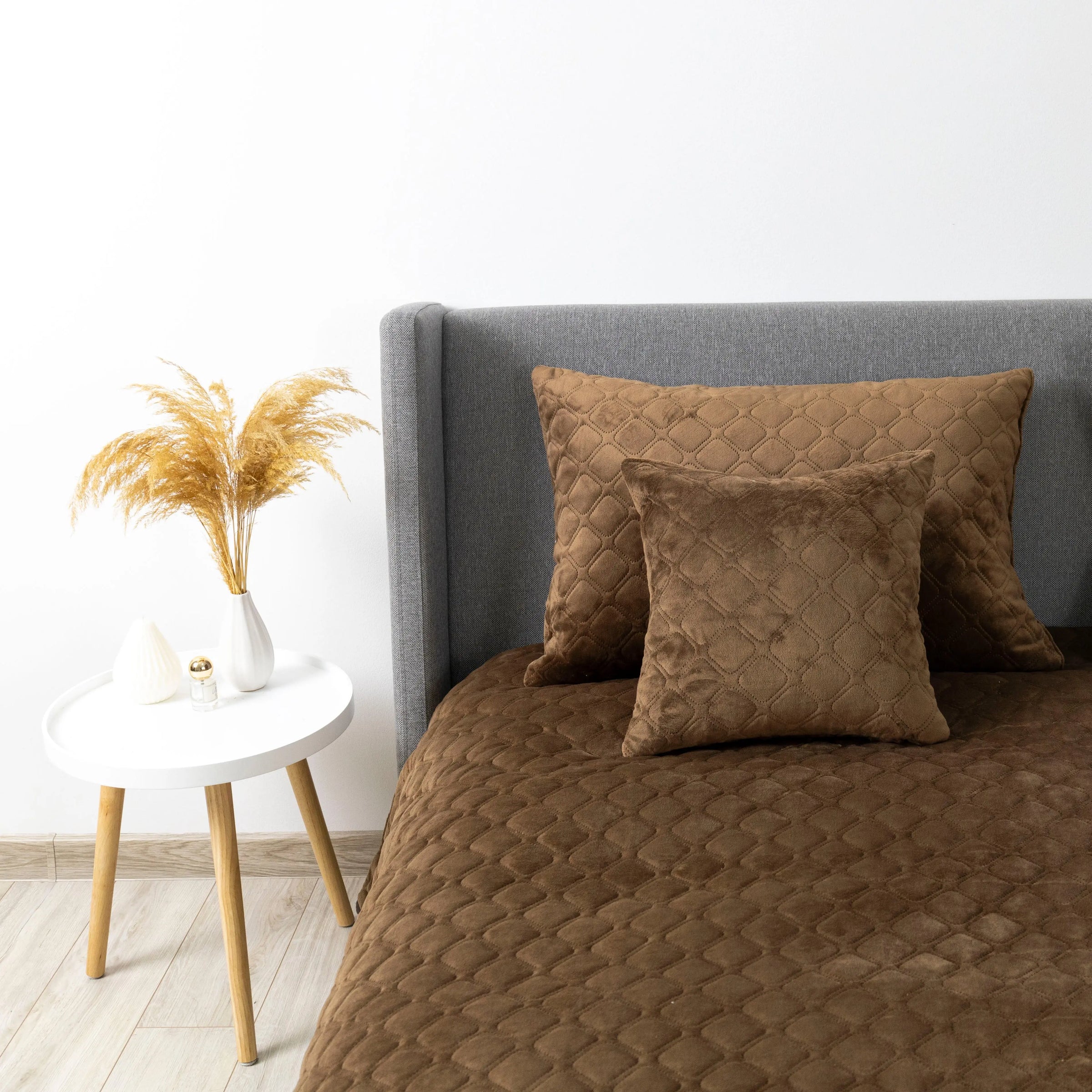 Покривало ТЕП "VELOUR" 150*210 см коричневе/ромб круглий