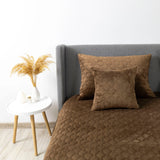 Покривало ТЕП "VELOUR" 220*240 см Коричневий/Ромб круглий