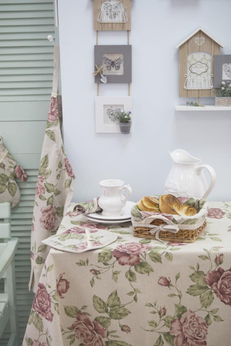 Скатертина на святковий стіл Large Pink Rose Прованс, 140х180 см