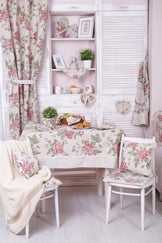 Скатертина на святковий стіл Прованс Large Pink Ro ПРОВАНС, 140х180см 003769