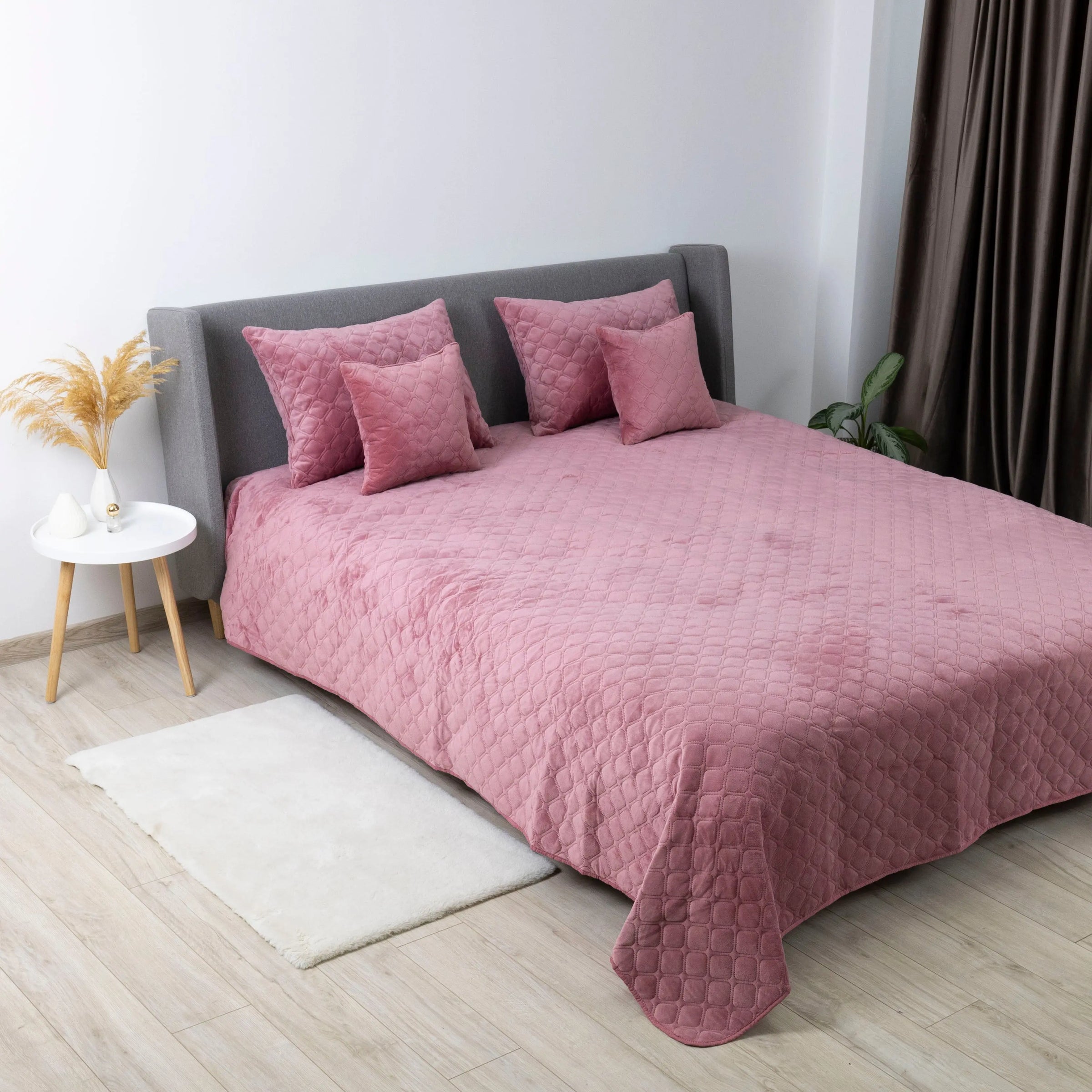 Покривало ТЕП "VELOUR" 220*240 см Mesa Rose/ромб круглий