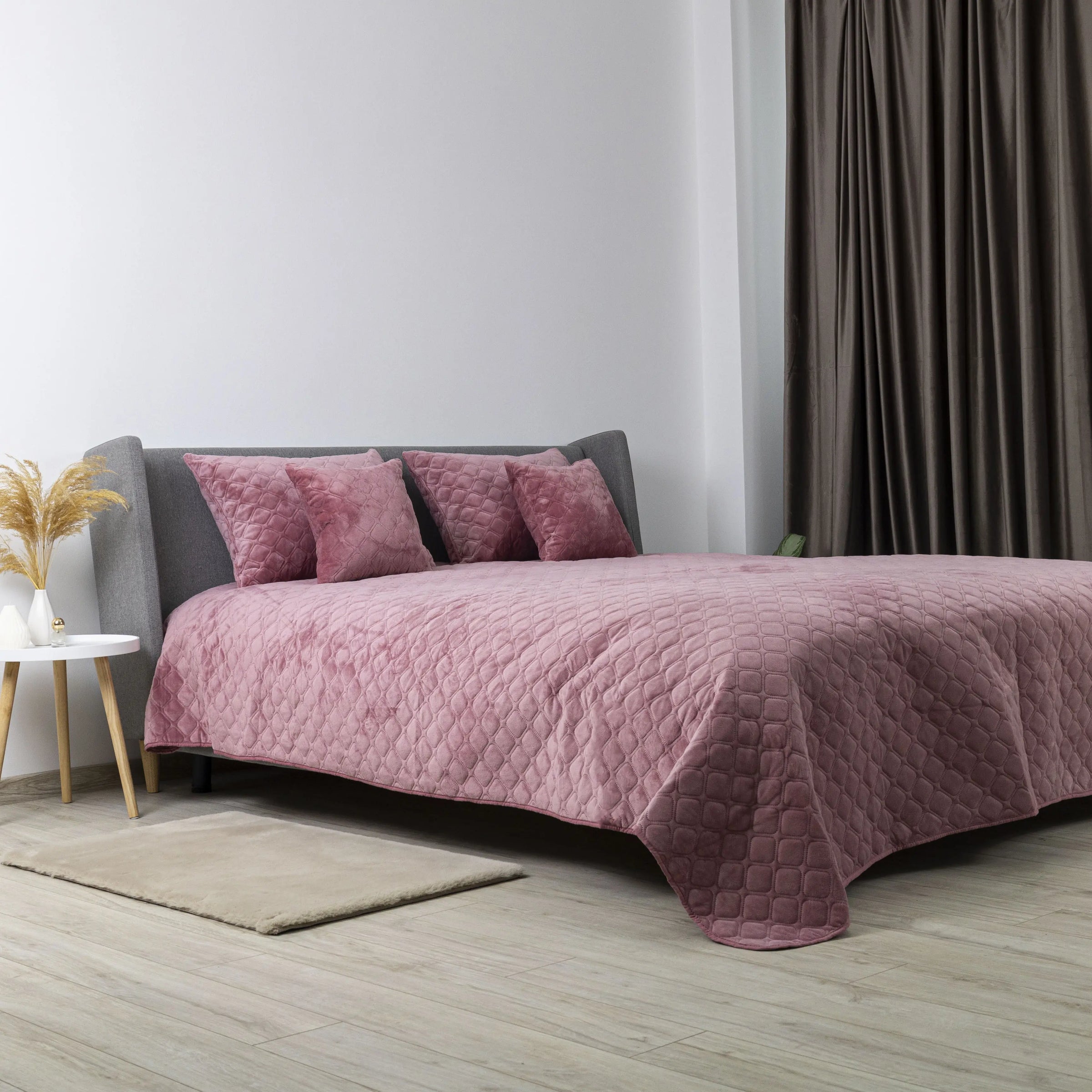 Покривало ТЕП "VELOUR" 150*210 см Mesa Rose/ромб круглий