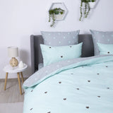 Комплект постільної білизни "ТЕП" Mint&Grey Hearts, 70x70 двоспальний 