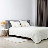 Покривало ТЕП "VELOUR" 220*240 см молочний/ромб круглий