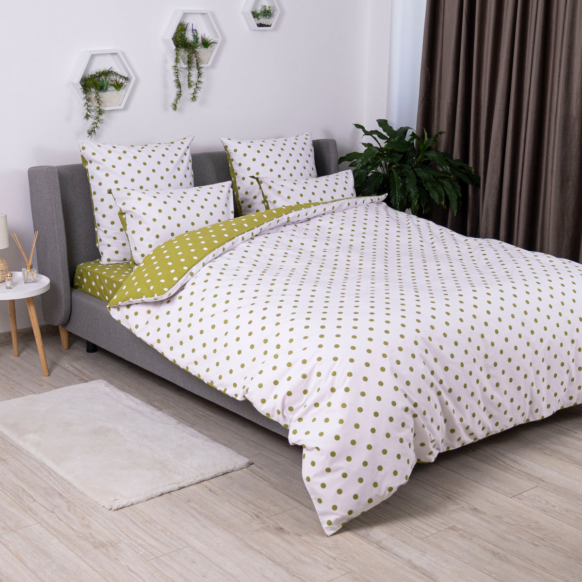 Комплект постільної білизни ТЕП "Happy Sleep" Olive Dots, 50x70 євро 