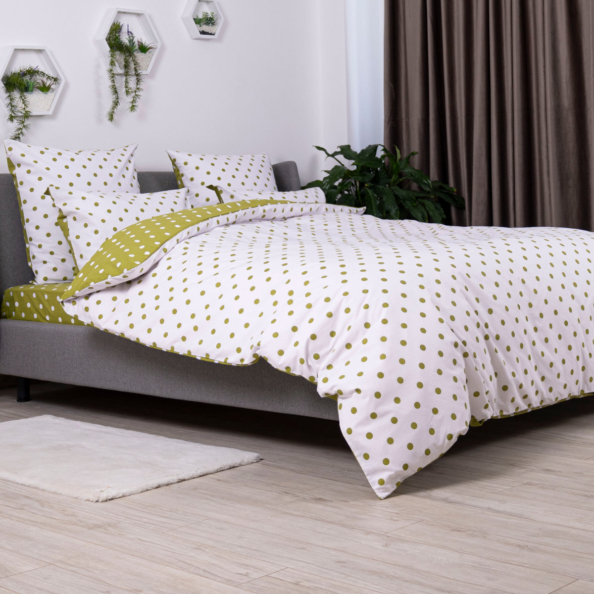 Комплект постільної білизни ТЕП "Happy Sleep" Olive Dots, 50x70 євро 