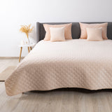 Покривало ТЕП "VELOUR" 240*260 см Персиковий/Ромб круглий